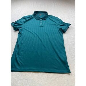 Manfinity Polo Shirt Mens Large Teal Green Knit‎ Short Sleeve Casual Preppy